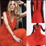 ZARA  Pleated midi  Dress Red size small Photo 12