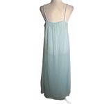 Vintage 70s Nylon Nightgown M Blue Pullover Lined Spaghetti Straps Low Back Size M Photo 3