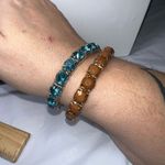 Set of Two Fall Color‎ Sparkle Set Stretch Jewel Bracelets Blue Photo 3
