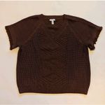 Canyon Retreat Short Sleeve Pullover Sweater Plus Sz 1X Preppy Boho Goblincore Brown Photo 1