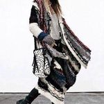 Free People Rare Sloppy Joe Retro Boho Cardigan Sweater Duster Size Small Photo 0