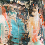 LABEL OF LOVE Italian Scenic Countryside Isadora Lightweight Sun Dress Size M Blue Size M Photo 7