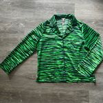 Savage X Fenty Green Zebra Print Satin Pajama Top Size XL Photo 1