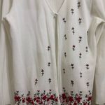 Teddi Cream Cottagecore Cardigan Rose Floral Embroidery 3D Built In Tank White Size L Photo 1