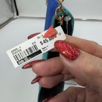 ALDO  Colorblock Envelope Clutch Crossbody Chain Bag Teal Blue Black Photo 4