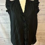 J.Crew Factory Black Ruffle Eyelet Sleeveless Cotton Top Size M Size M Photo 0