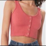 Urban Outfitters  Out From Under Seamless Button Salmon Pink Ribbed Crop Top Photo 0