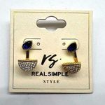 Real Simple RS blue and pave semi circle earrings style number R1211 Photo 0