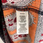 Beach Lunch Lounge Shift Dress One Shoulder Ruffle Paisley Navy Orange S Photo 3