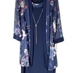 R & M Richards Printed Mesh Jacket & Necklace Dress Set Size 16 Party Photo 0
