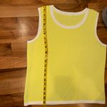 Lemon yellow sweater tank trendy classic light weight granny chic luxe Size M Photo 1