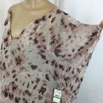 Rachel Roy Woman's Gray Floral Silk Print Swim Cover Up Blouse Top NEW L Photo 5