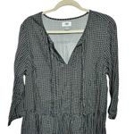 Old Navy  Womens Sz L Grid Pattern Shirt Dress White Black Checkered Flowy NWT Photo 1