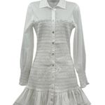 Veronica Beard Kelsey Smocked Cotton Shirt Dress Size 2 NWT Photo 2