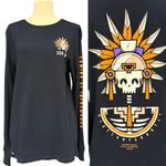 Squalo Día de los Muertos Long Sleeve Tee Black Medium Skull Aztec Graphic Photo 1