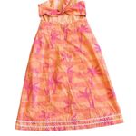 Lilly Pulitzer Strapless Palm Tree Sunset Beach Dress 100% Cotton Size 2 Women's Photo 5