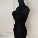THATS SO FETCH BLACK MESH RUCHED CAMI DRESS Photo 4