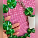Nine West  Vibrant Green lotus leaves Necklace 22” Photo 6