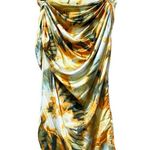 Pretty Little Thing NWT Orange Tie Dye Ruched Side Mini Skirt Sz 4 Photo 2