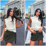 ZARA NWT  Belted Cargo Skort Shorts Size Small Photo 1