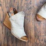 Miz Mooz  • Kona wedge sandals Pebble taupe leather open toe slingback perforated Photo 5