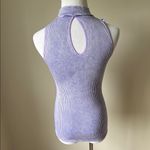 Free People  Washed Lavender Ribbed Mockneck Tank Photo 3