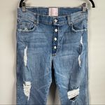 Revice Denim Revice Dream fit straight‎ leg raw hem high rise distressed jeans size 32 Photo 2