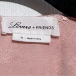 Lovers + Friends  Bali Kimono Wrap Dress Pink Floral Satin Ruffle XS Photo 2