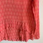 Sundance  Coral Silk Medallion Print Ruffle Blouse Photo 2