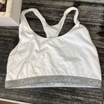 Calvin Klein Cotton White & Gray Logo Band Unlined Bra Bralette L Photo 2