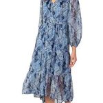 Joie  Limited Edition Hi-Lo Tiered Maxi Dress Size Large Blue Printed New‎ Photo 0