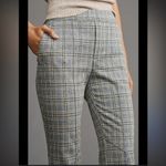 Anthropologie By  Knit Hiking Bootcut Pants Size Small Plaid Pull On Elastic Photo 2