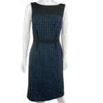 Tory Burch Sleeveless Tweed mohair Sheath Dress Black Boat Neck Professional Photo 6