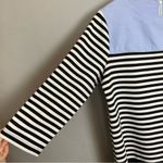 Loft  Outlet Dress Shift Striped Chambray Large Women Black White Blue 3/4 Sleeve Photo 7