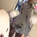 Lovestitch White And Floral Long Sleeve Romper Photo 2