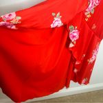 Altar'd State NWT Altar’d State Red Floral Faux Wrap Midi Dress Photo 8