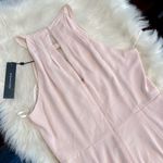 BCBGMAXAZRIA Midi Halter Neck Cutout Sleeveless Baby Pink Day Dress Photo 2