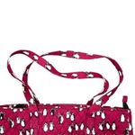 Vera Bradley  Quilted Playful Penguins Turnlock Tote Bag Crimson Red Retired Photo 13