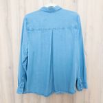 Lucky Brand Womens Chambray Button Down Shirt Size L Blue Denim Casual Western Photo 4