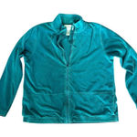Sport Savy Women's Velour Full Zip Jacket Teal Size M‎ Casual Long Sleeve Green Size M Photo 0