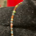 Vintage Green and Brown seed beads resin Beaded Necklace Photo 2