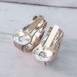 Vintage Clip On Earrings Silver Tone Hoops Photo 4