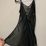 Frederick's of Hollywood  sheer woman black lingerie slip dress v back Photo 0