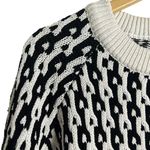 Derek Lam Collective Button Shoulder Geometric Knit Crewneck Sweater Size Medium Photo 5