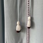 Miami Blue Embroidered Mini Dress Aztec Print Tassel Tank Top Summer Flowy Photo 5