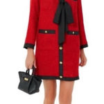 Pomander Place Red Coco Tweed Bow Dress Tuckernuck XXL Photo 0