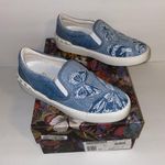 Valentino Garavani Denim Blue Rock Stud Low top Butterfly Skater flat Sneaker 35 Photo 0