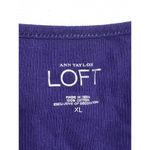 Loft Ann Taylor  Purple Ribbed Cotton Tank Top Chain Lace Accent Bow Women XL NWT Photo 5