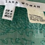 ZARA Women’s Green V-Neck Embellished Cotton Long Sleeves Blouse SZ M #1163 Photo 5