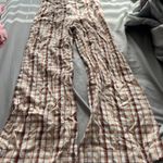 Petal and Pup  Brown Plaid Wide Leg Linen Pants. size small Photo 9